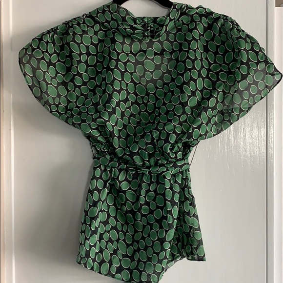 VTG 00s Anthro Odille Silk Abstract Spot blouse - Picture 9 of 11